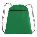 Large Polyester Drawstring Backpack (14'' W X 19'' H) 210D-Backpack-Brand Your Tote-Green-Brand Your Tote