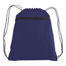 Large Polyester Drawstring Backpack (14'' W X 19'' H) 210D-Backpack-Brand Your Tote-Navy Blue-Brand Your Tote