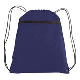 Large Polyester Drawstring Backpack (14'' W X 19'' H) 210D-Backpack-Brand Your Tote-Navy Blue-Brand Your Tote