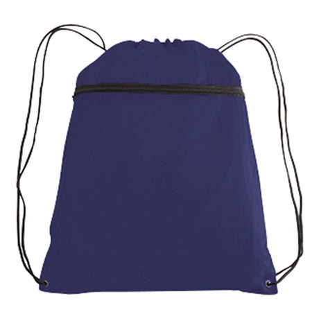 Large Polyester Drawstring Backpack (14'' W X 19'' H) 210D-Backpack-Brand Your Tote-Navy Blue-Brand Your Tote