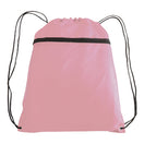 Large Polyester Drawstring Backpack (14'' W X 19'' H) 210D-Backpack-Brand Your Tote-Pink-Brand Your Tote