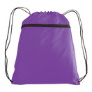 Large Polyester Drawstring Backpack (14'' W X 19'' H) 210D-Backpack-Brand Your Tote-Purple-Brand Your Tote