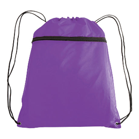 Large Polyester Drawstring Backpack (14'' W X 19'' H) 210D-Backpack-Brand Your Tote-Purple-Brand Your Tote