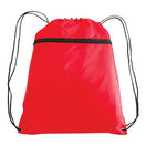 Large Polyester Drawstring Backpack (14'' W X 19'' H) 210D-Backpack-Brand Your Tote-Red-Brand Your Tote