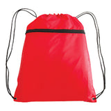 Large Polyester Drawstring Backpack (14'' W X 19'' H) 210D-Backpack-Brand Your Tote-Red-Brand Your Tote