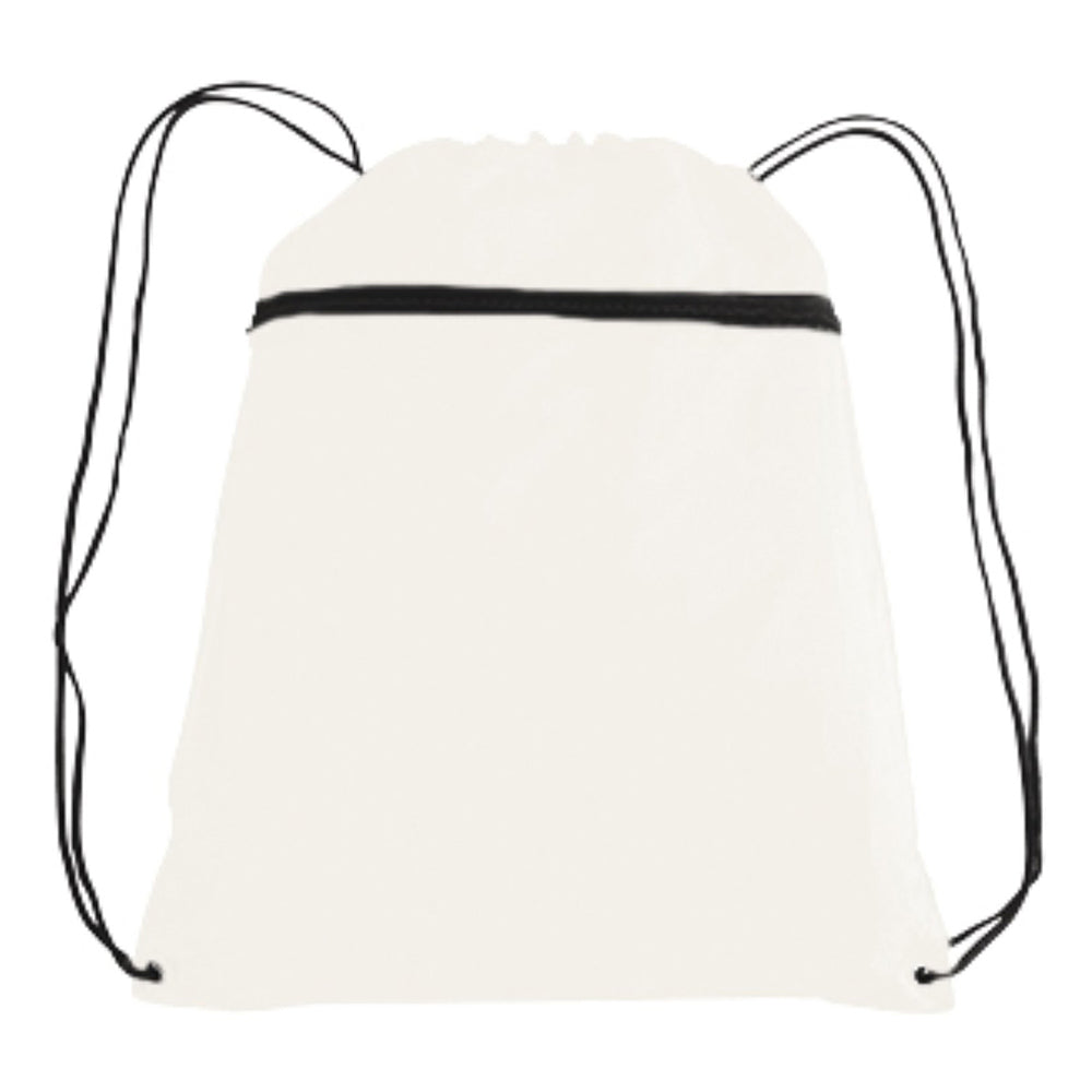Large Polyester Drawstring Backpack (14'' W X 19'' H) 210D-Backpack-Brand Your Tote-White-Brand Your Tote