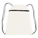 Large Polyester Drawstring Backpack (14'' W X 19'' H) 210D-Backpack-Brand Your Tote-White-Brand Your Tote