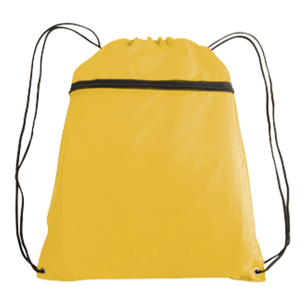 Large Polyester Drawstring Backpack (14'' W X 19'' H) 210D-Backpack-Brand Your Tote-Yellow-Brand Your Tote