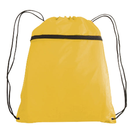 Large Polyester Drawstring Backpack (14'' W X 19'' H) 210D-Backpack-Brand Your Tote-Yellow-Brand Your Tote