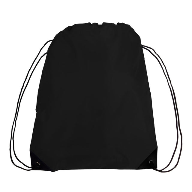 Large Polyester Economical Sports Bag (14'' W X 18'' H) 210D-Bag-Brand Your Tote-Black-Brand Your Tote