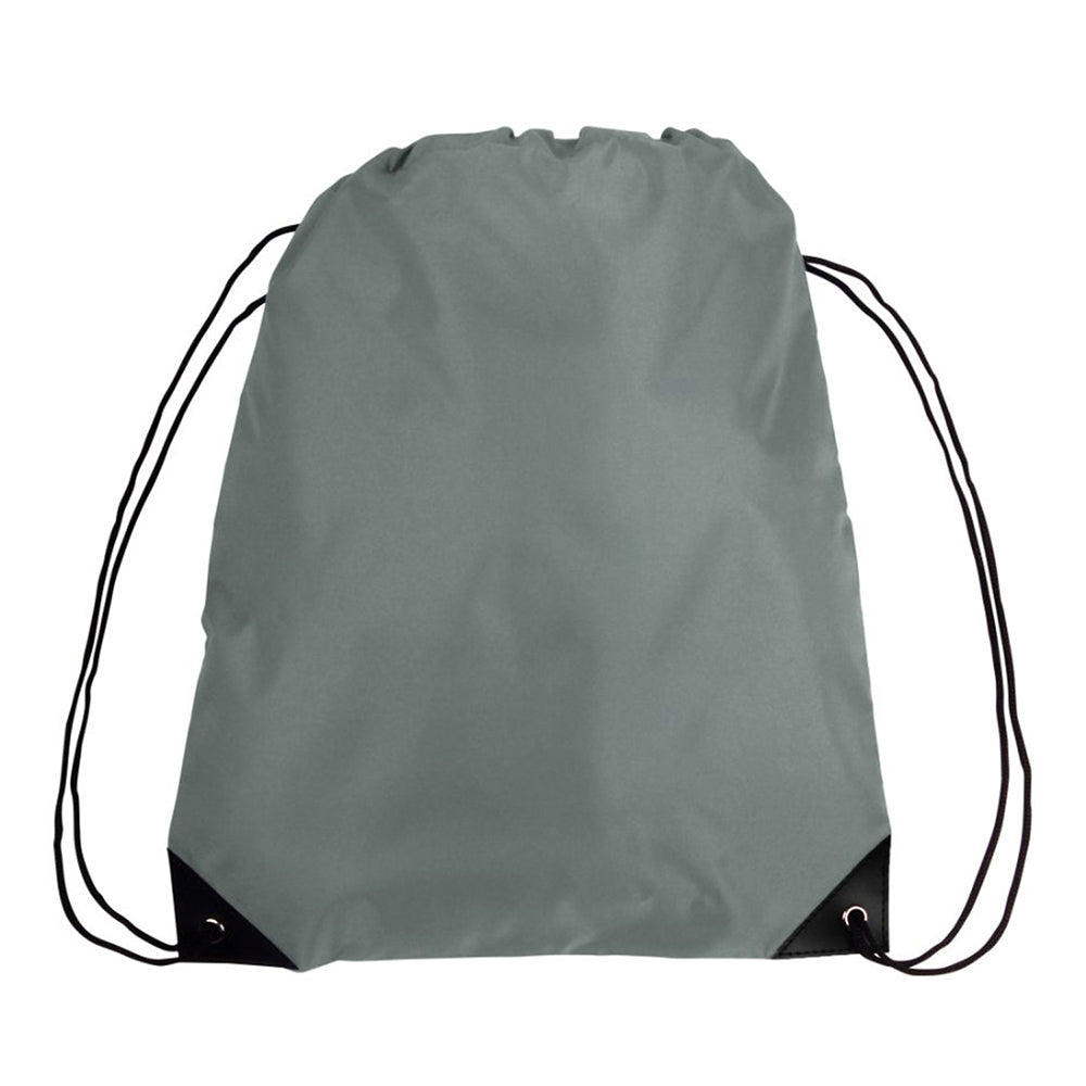 Large Polyester Economical Sports Bag (14'' W X 18'' H) 210D-Bag-Brand Your Tote-Grey-Brand Your Tote