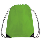 Large Polyester Economical Sports Bag (14'' W X 18'' H) 210D-Bag-Brand Your Tote-Lime Green-Brand Your Tote