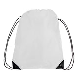 Large Polyester Economical Sports Bag (14'' W X 18'' H) 210D-Bag-Brand Your Tote-White-Brand Your Tote