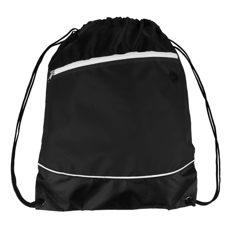 Large Polyester Modern Affordable Contrasting Sports Bag (14'' W X 17.75'' H) 210D-Bag-Brand Your Tote-Black-Black-Brand Your Tote