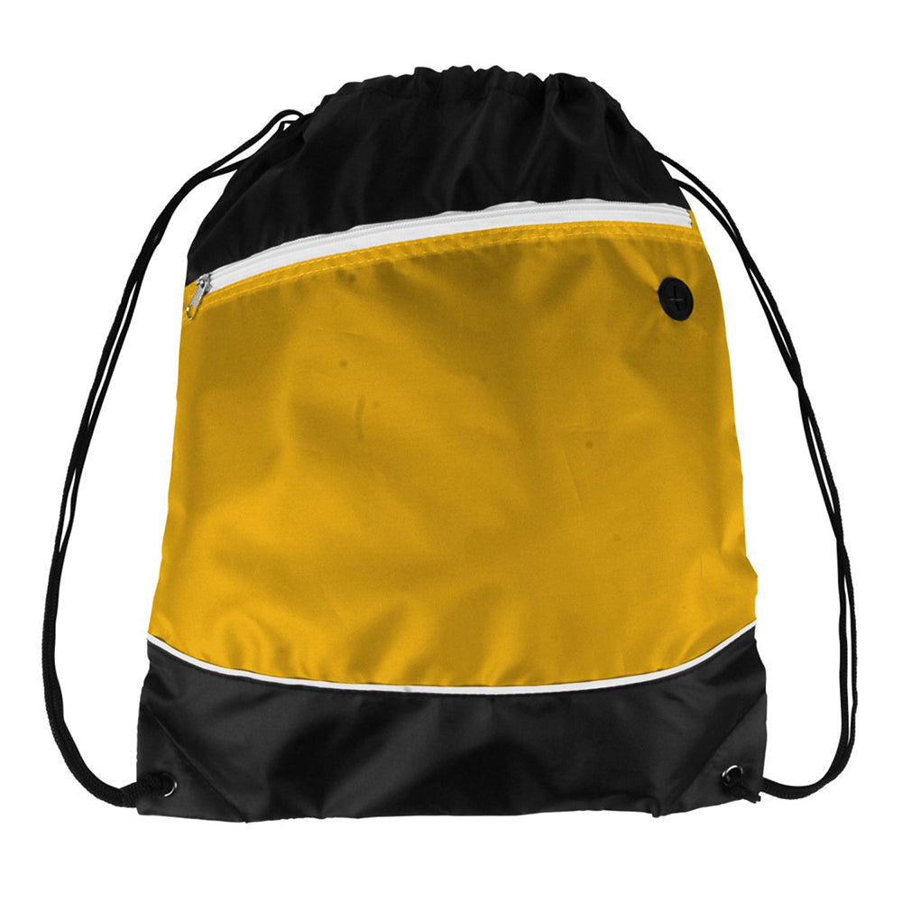 Large Polyester Modern Affordable Contrasting Sports Bag (14'' W X 17.75'' H) 210D-Bag-Brand Your Tote-Yellow-Black-Brand Your Tote