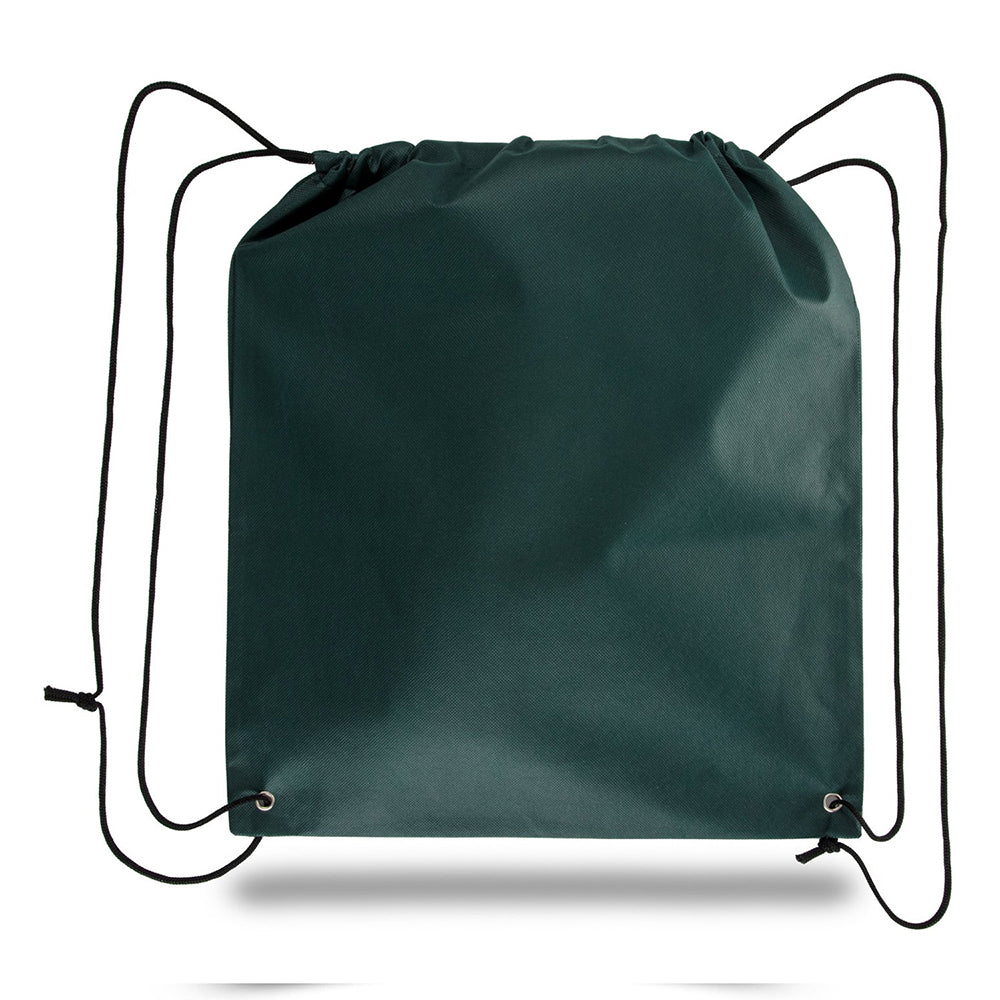 Large Polypropylene Drawstring Backpack (16'' W X 18'' H) 80 Gsm-Backpack-Brand Your Tote-Hunter Green-Brand Your Tote