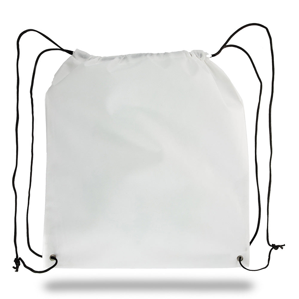 Large Polypropylene Drawstring Backpack (16'' W X 18'' H) 80 Gsm-Backpack-Brand Your Tote-White-Brand Your Tote