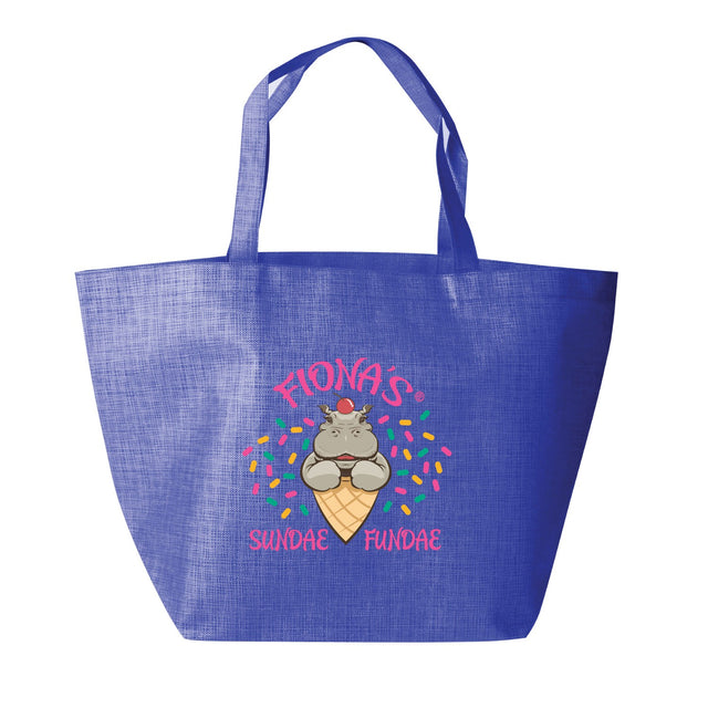 Large Polypropylene Shopper Tote Bag (20'' W X 13'' H) 80 Gsm-Tote Bag-Brand Your Tote-Heather Blue-Brand Your Tote