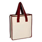 Medium Cotton Canvas Accent Color Bag (14'' W X 15'' H) 12 Oz-Bag-Brand Your Tote-Natural-Red-Brand Your Tote