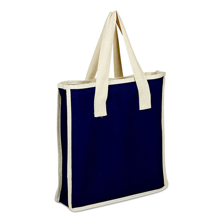 Medium Cotton Canvas Bag (14'' W X 15'' H) 12 Oz-Bag-Brand Your Tote-Navy Blue-Natural-Brand Your Tote