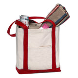 Medium Cotton Canvas Bag (17'' W X 13'' H) 18 Oz-Bag-Brand Your Tote-Natural-Red-Brand Your Tote