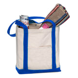 Medium Cotton Canvas Bag (17'' W X 13'' H) 18 Oz-Bag-Brand Your Tote-Natural-Royal Blue-Brand Your Tote