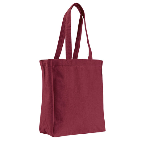 Medium Cotton Canvas Book Tote Bag (11'' W X 14'' H) 12 Oz-Tote Bag-Brand Your Tote-Burgundy-Brand Your Tote