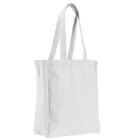 Medium Cotton Canvas Book Tote Bag (11'' W X 14'' H) 12 Oz-Tote Bag-Brand Your Tote-White-Brand Your Tote