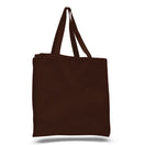 Medium Cotton Canvas Book Tote Bag (14'' W X 15'' H) 12 Oz-Tote Bag-Brand Your Tote-Chocolate Brown-Brand Your Tote