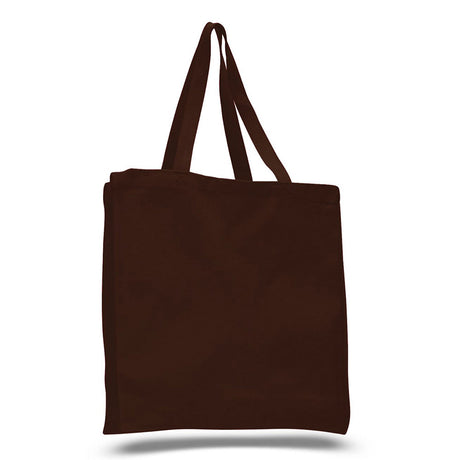 Medium Cotton Canvas Book Tote Bag (14'' W X 15'' H) 12 Oz-Tote Bag-Brand Your Tote-Chocolate Brown-Brand Your Tote