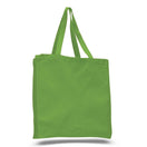 Medium Cotton Canvas Book Tote Bag (14'' W X 15'' H) 12 Oz-Tote Bag-Brand Your Tote-Lime Green-Brand Your Tote