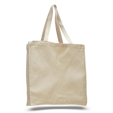 Medium Cotton Canvas Book Tote Bag (14'' W X 15'' H) 12 Oz-Tote Bag-Brand Your Tote-Natural-Brand Your Tote