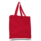 Medium Cotton Canvas Book Tote Bag (14'' W X 15'' H) 12 Oz-Tote Bag-Brand Your Tote-Red-Brand Your Tote