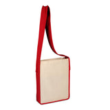 Medium Cotton Canvas Canvas Sling Bag (12'' W X 15'' H) 12 Oz-Bag-Brand Your Tote-Natural-Red-Brand Your Tote