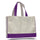 Medium Cotton Canvas Classy Tote Bag (17'' W X 13'' H) 12 Oz-Tote Bag-Brand Your Tote-Natural-Purple-Brand Your Tote