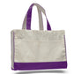 Medium Cotton Canvas Classy Tote Bag (17'' W X 13'' H) 12 Oz-Tote Bag-Brand Your Tote-Natural-Purple-Brand Your Tote