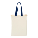 Medium Cotton Canvas Grocery Bag (10'' W X 14'' H) 7 Oz-Bag-Brand Your Tote-Natural-Navy Blue-Brand Your Tote