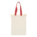 Medium Cotton Canvas Grocery Bag (10'' W X 14'' H) 7 Oz-Bag-Brand Your Tote-Natural-Red-Brand Your Tote