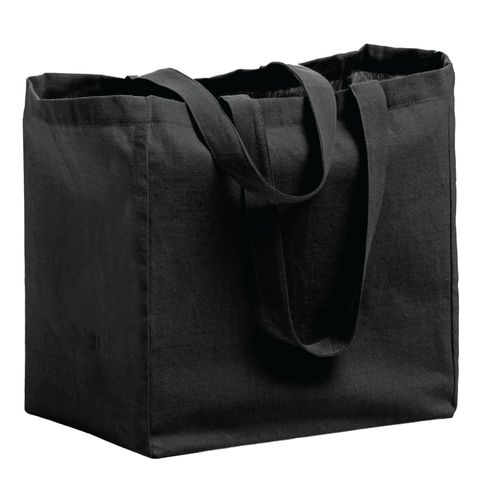 Medium Cotton Canvas Grocery Tote Bag (12'' W X 13'' H) 6 Oz-Tote Bag-Brand Your Tote-Black-Brand Your Tote