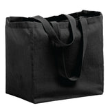 Medium Cotton Canvas Grocery Tote Bag (12'' W X 13'' H) 6 Oz-Tote Bag-Brand Your Tote-Black-Brand Your Tote
