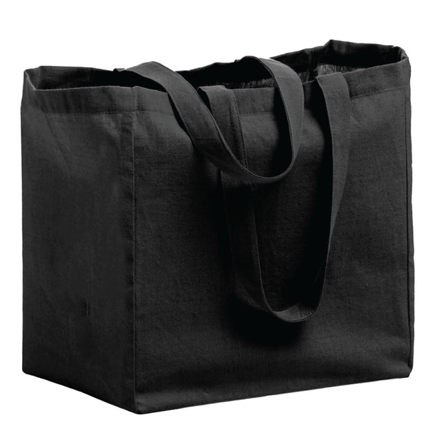 Medium Cotton Canvas Grocery Tote Bag (12'' W X 13'' H) 6 Oz-Tote Bag-Brand Your Tote-Black-Brand Your Tote