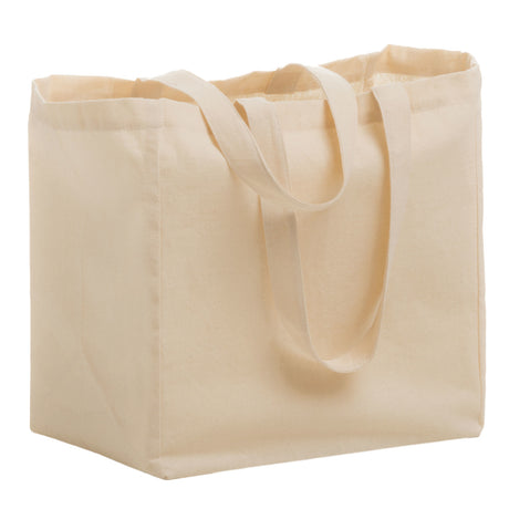 Medium Cotton Canvas Grocery Tote Bag (12'' W X 13'' H) 6 Oz-Tote Bag-Brand Your Tote-Natural-Brand Your Tote