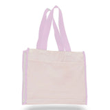 Medium Cotton Canvas Gusset Tote Bag (14'' W X 12'' H) 12 Oz-Tote Bag-Brand Your Tote-Natural-Light Pink-Brand Your Tote