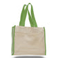 Medium Cotton Canvas Gusset Tote Bag (14'' W X 12'' H) 12 Oz-Tote Bag-Brand Your Tote-Natural-Lime Green-Brand Your Tote