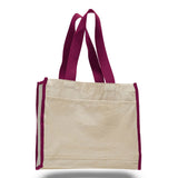 Medium Cotton Canvas Gusset Tote Bag (14'' W X 12'' H) 12 Oz-Tote Bag-Brand Your Tote-Natural-Maroon-Brand Your Tote