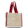 Medium Cotton Canvas Gusset Tote Bag (14'' W X 12'' H) 12 Oz-Tote Bag-Brand Your Tote-Natural-Red-Brand Your Tote