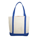 Medium Cotton Canvas Lightweight Daytrip Boat Bag (12.25'' W X 14.75'' H) 10 Oz-Bag-Brand Your Tote-Natural-Royal Blue-Brand Your Tote