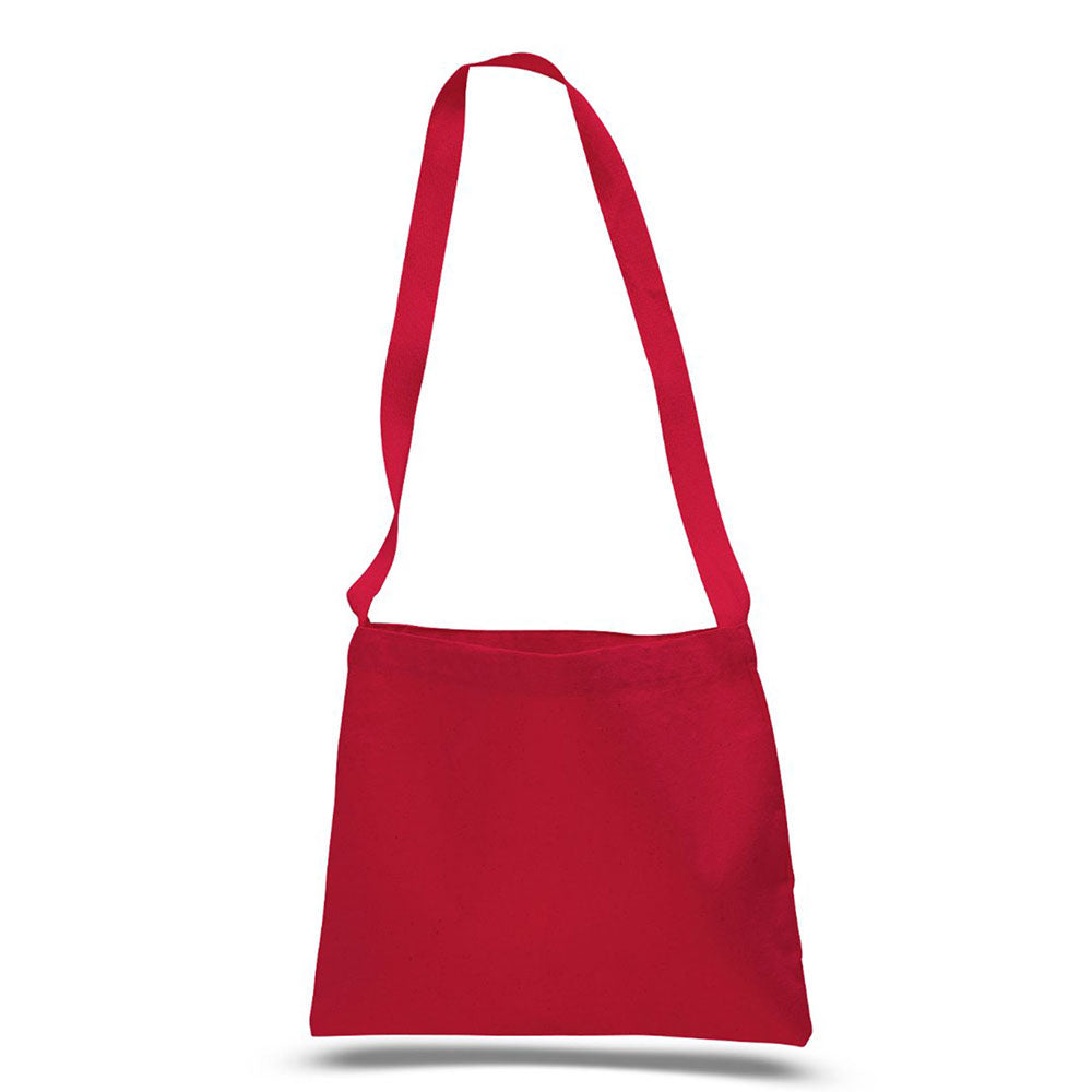 Medium Cotton Canvas Messenger Bag (14'' W X 12'' H) 12 Oz-Bag-Brand Your Tote-Red-Brand Your Tote