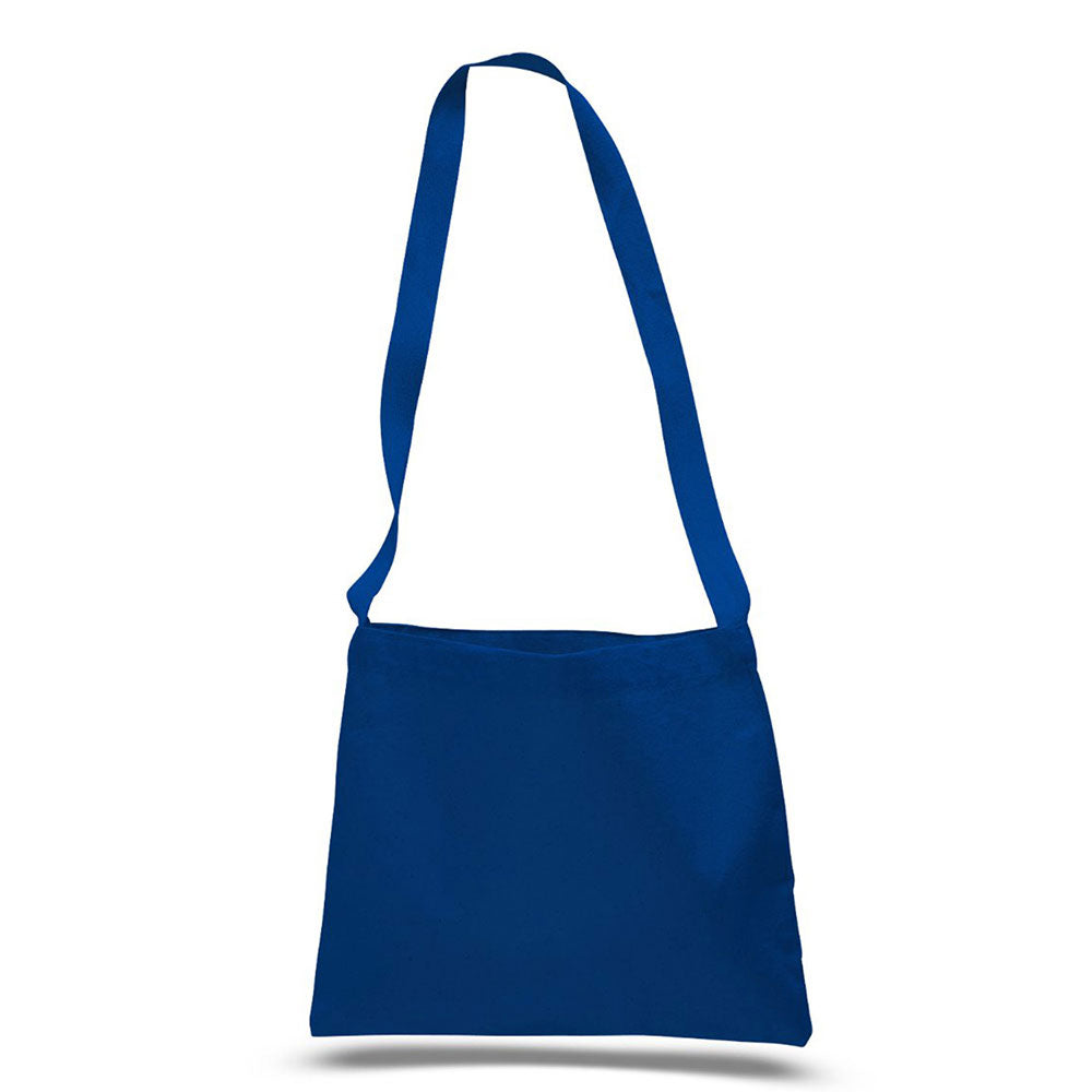 Medium Cotton Canvas Messenger Bag (14'' W X 12'' H) 12 Oz-Bag-Brand Your Tote-Royal Blue-Brand Your Tote