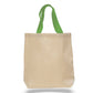 Medium Cotton Canvas Promo Tote Bag (15'' W X 15'' H) 12 Oz-Tote Bag-Brand Your Tote-Natural-Lime Green-Brand Your Tote